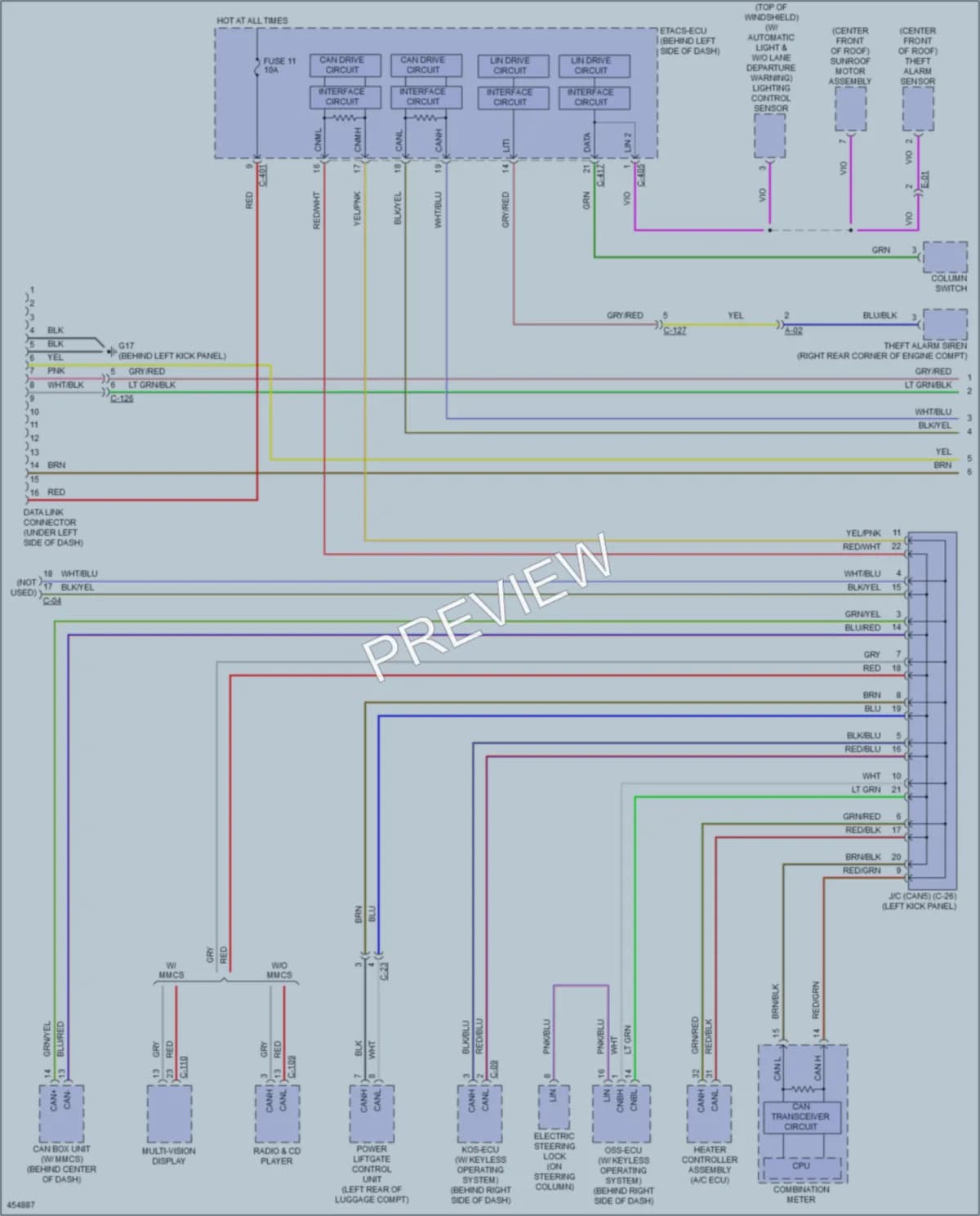 2014 Mitsubishi Outlander Computer Data Lines wiring diagram preview