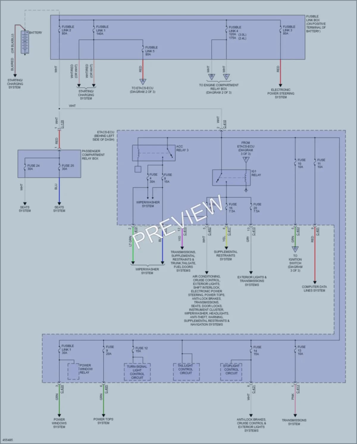 2014 Mitsubishi Outlander Power Distribution wiring diagram preview