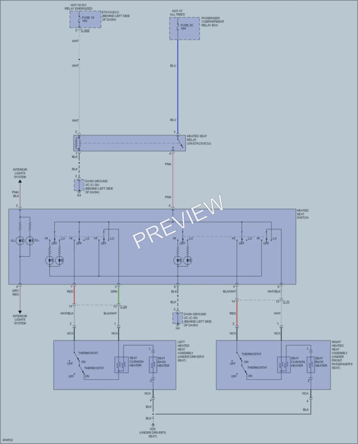 2014 Mitsubishi Outlander Power Seats wiring diagram preview