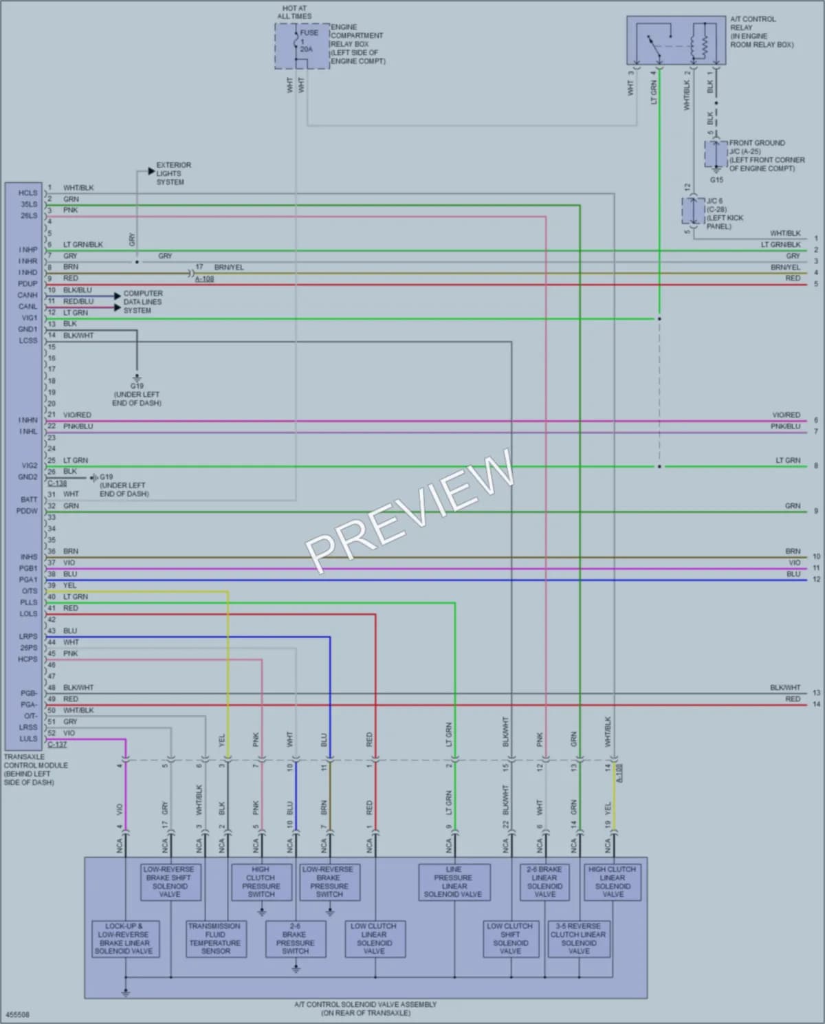 2014 Mitsubishi Outlander Transmission wiring diagram preview