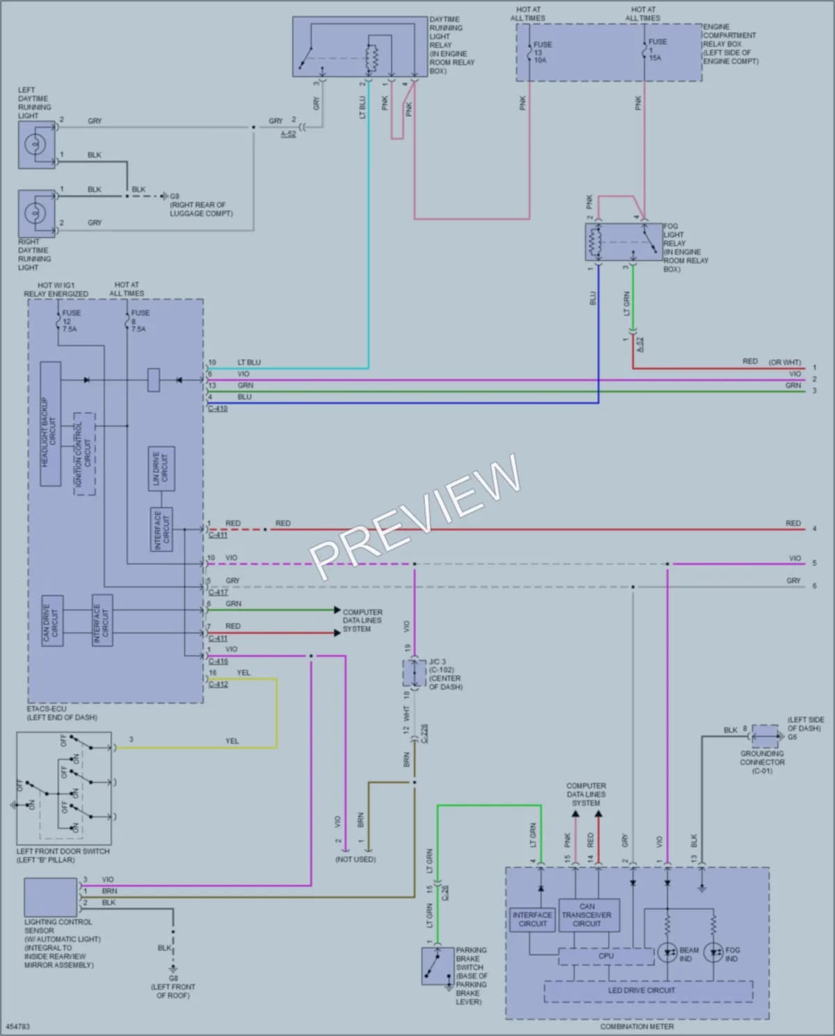 2014 Mitsubishi OutlanderSport Headlights wiring diagram preview