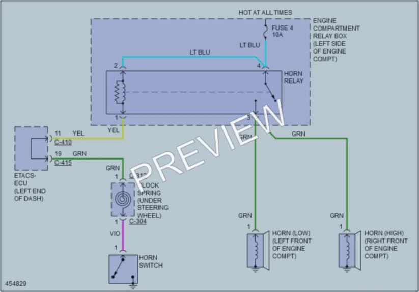 2014 Mitsubishi OutlanderSport Horn wiring diagram preview