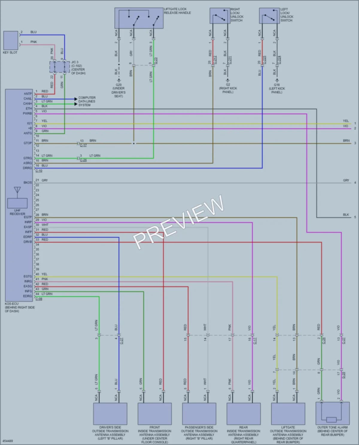 2014 Mitsubishi OutlanderSport Power Door Locks wiring diagram preview