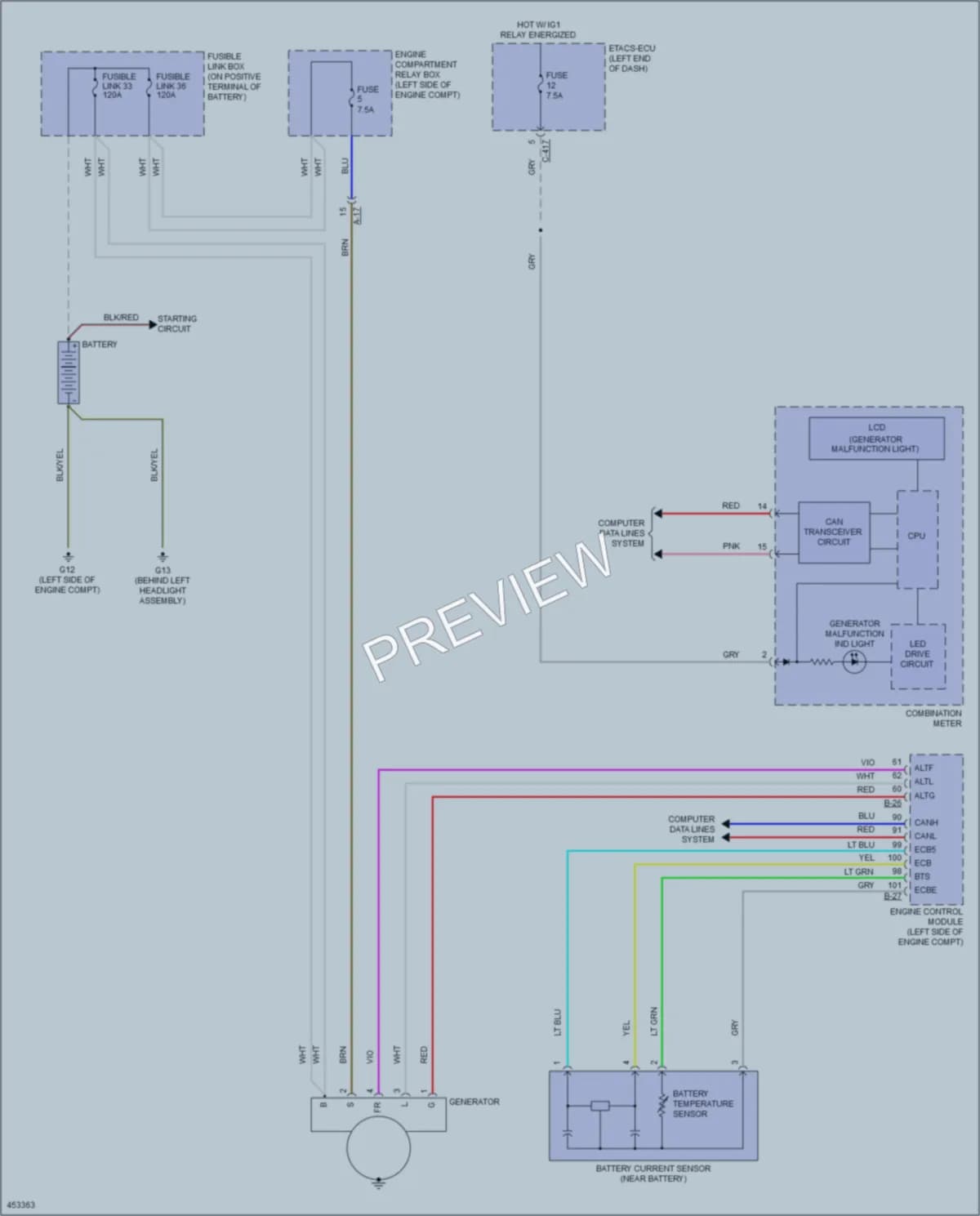 2014 Mitsubishi OutlanderSport Starting Charging wiring diagram preview
