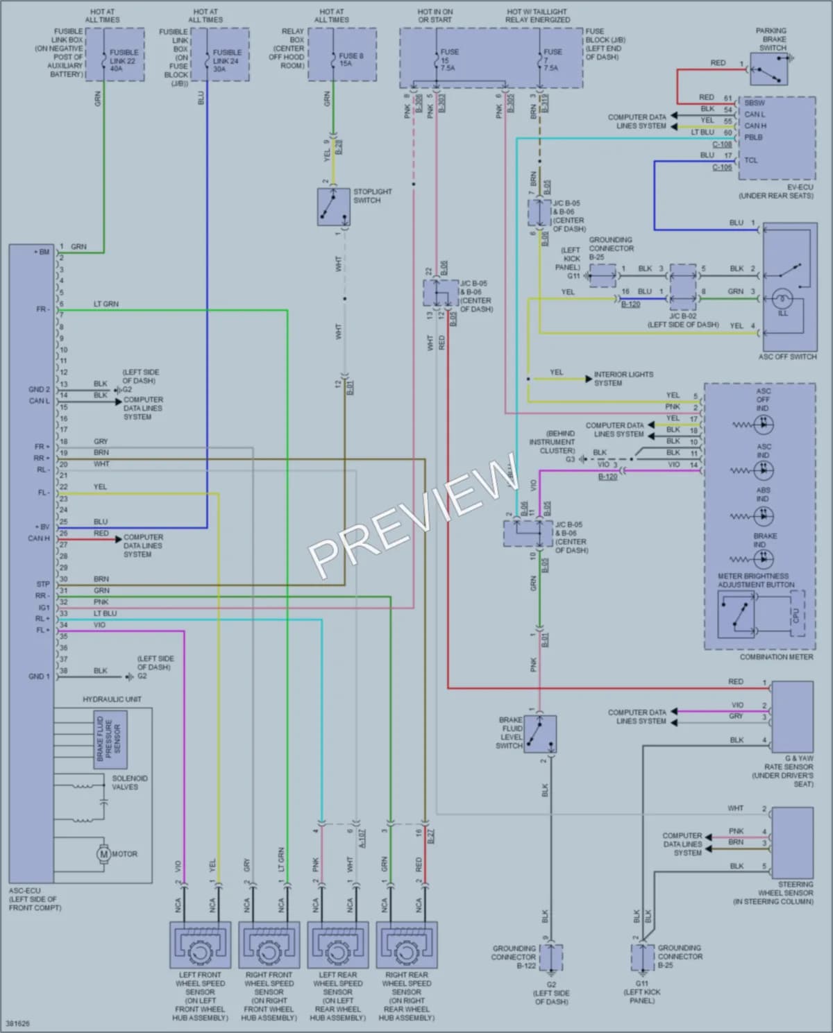 2014 Mitsubishi iMiEV Anti Lock Brakes wiring diagram preview