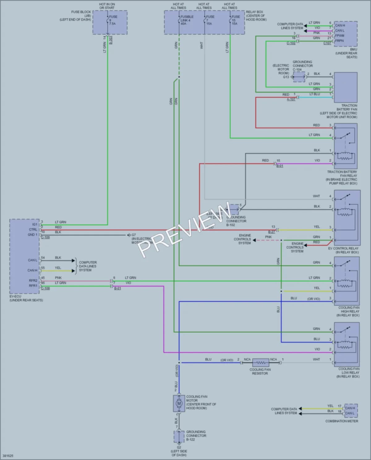 2014 Mitsubishi iMiEV Cooling Fan wiring diagram preview