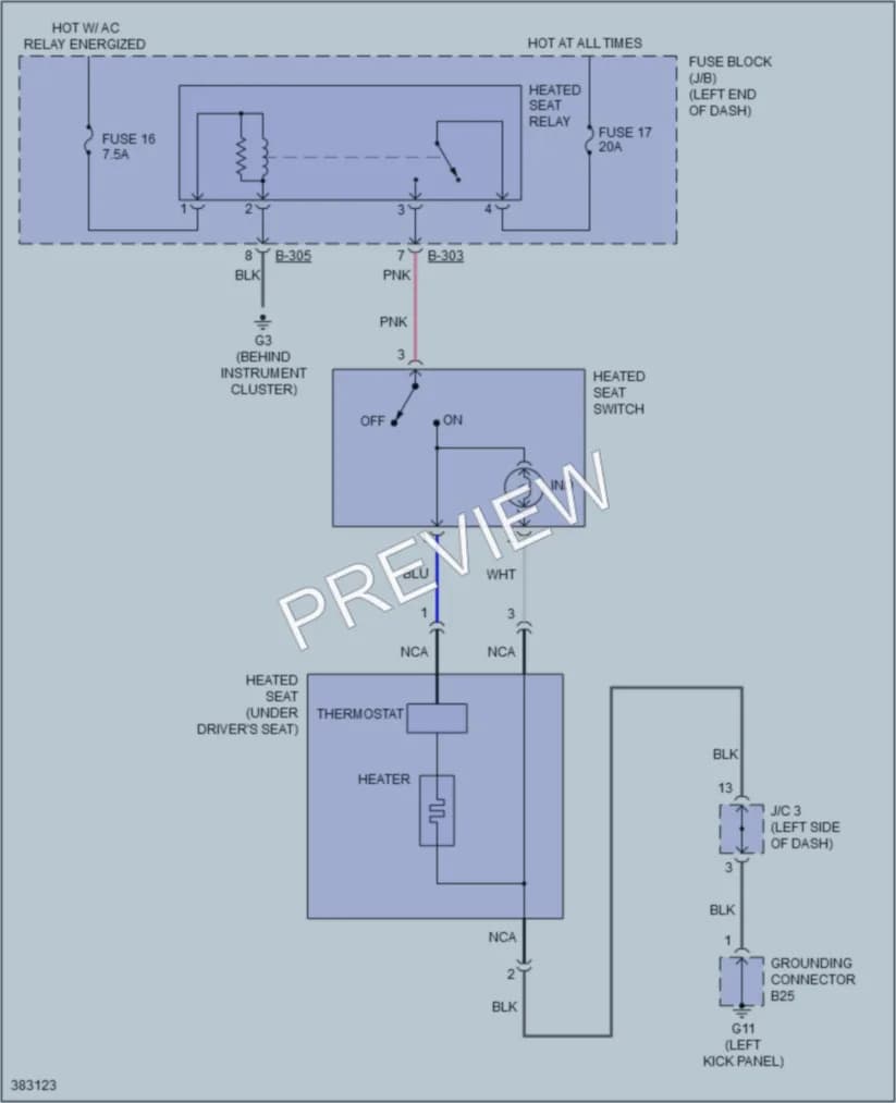 2014 Mitsubishi iMiEV Power Seats wiring diagram preview