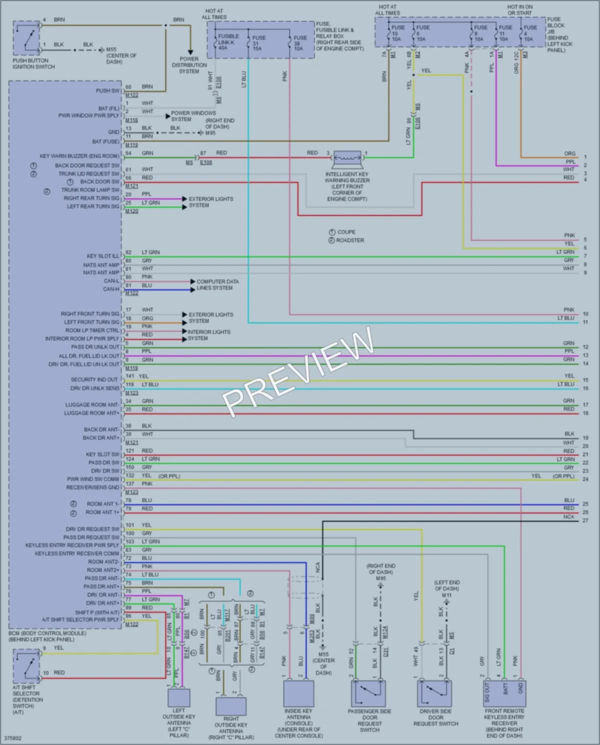 2014 Nissan 370Z Power Door Locks wiring diagram preview