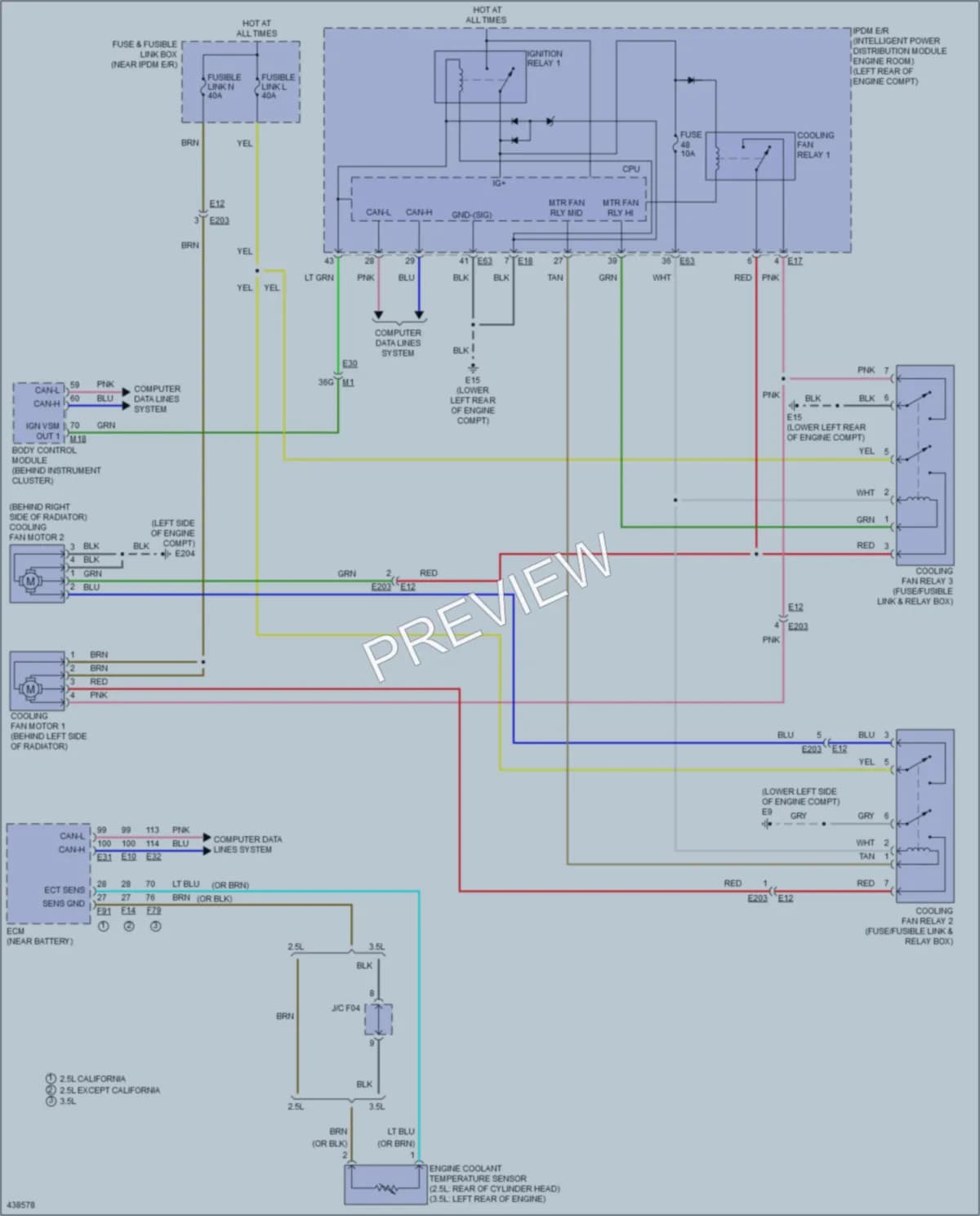 2014 Nissan Altima Cooling Fan wiring diagram preview