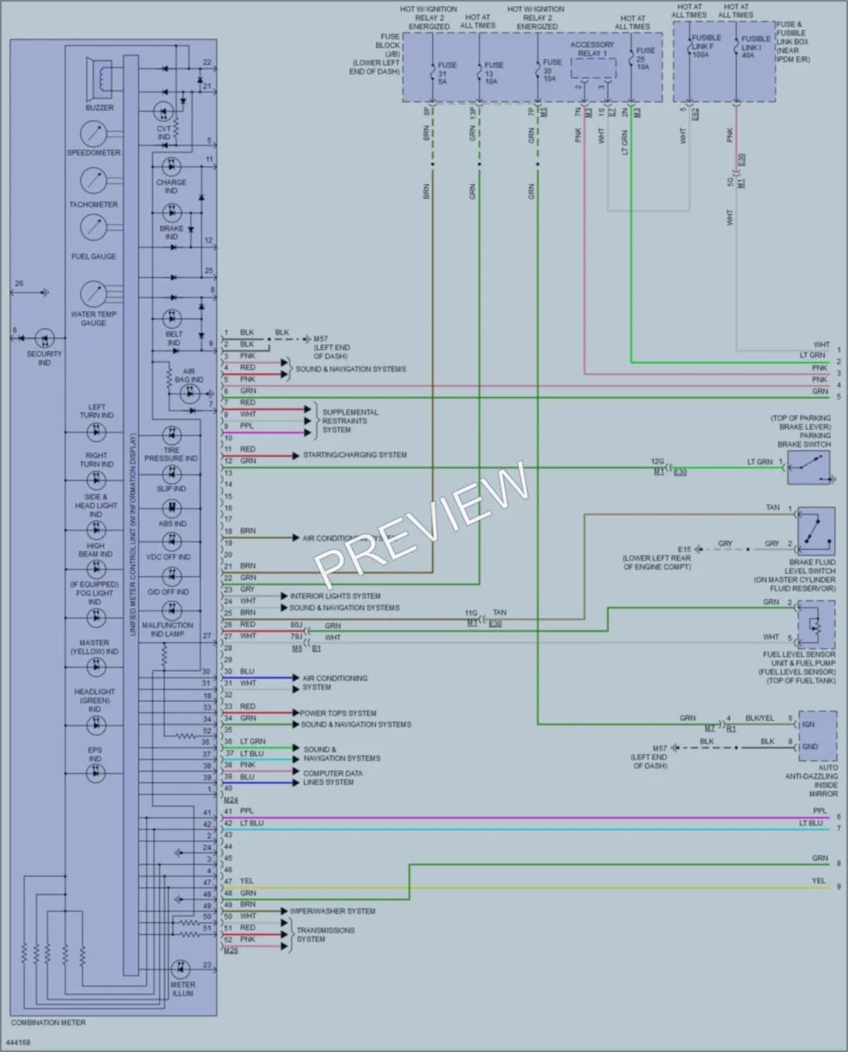 2014 Nissan Altima Instrument Cluster wiring diagram preview