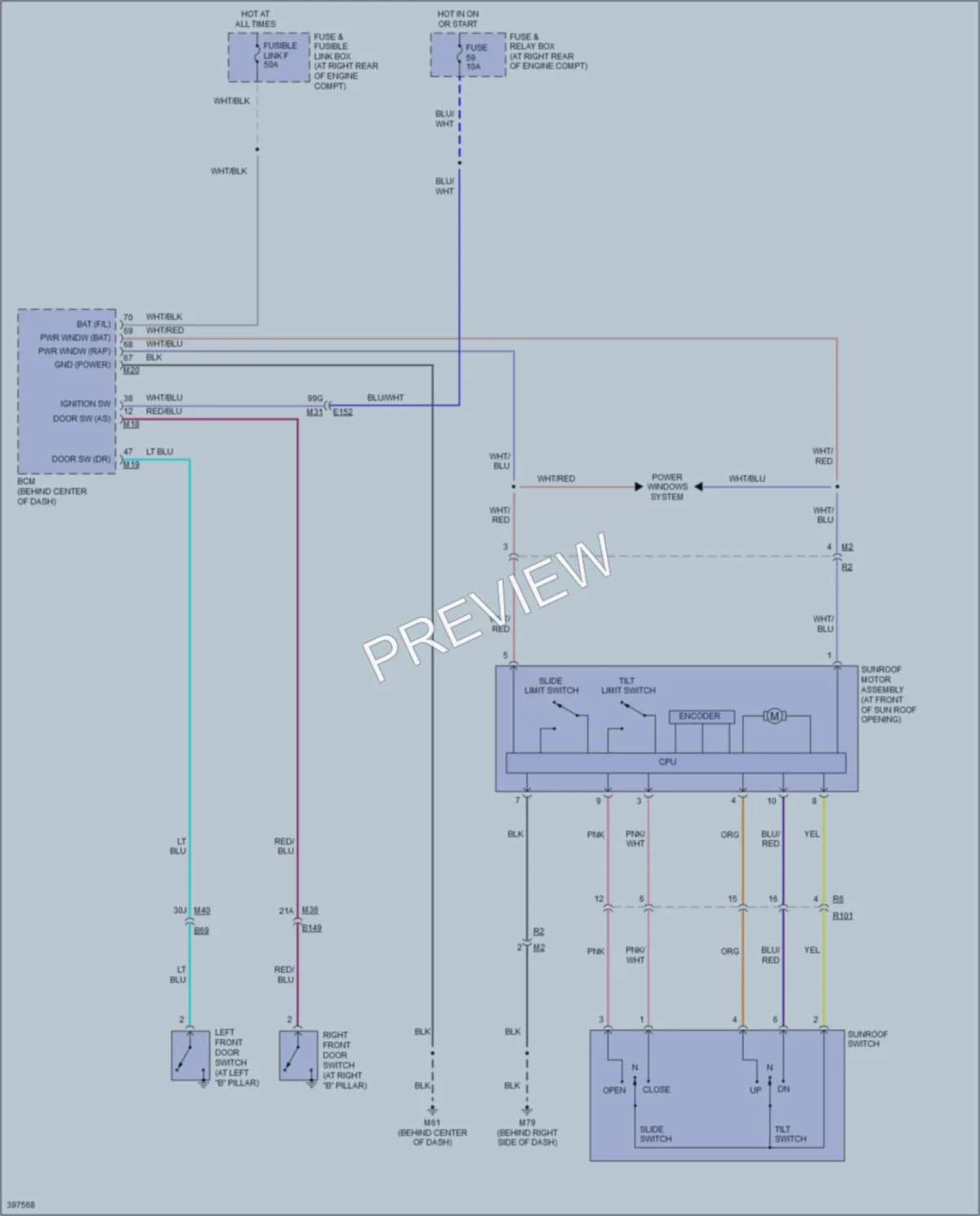 2014 Nissan Armada Power Top Sunroof wiring diagram preview