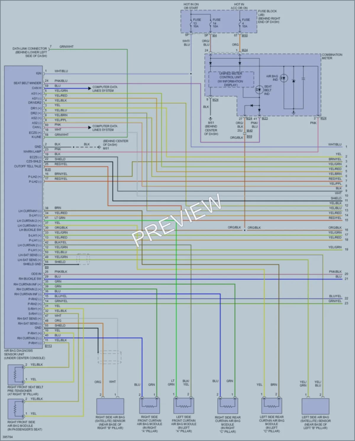 2014 Nissan Armada Supplemental Restraints wiring diagram preview