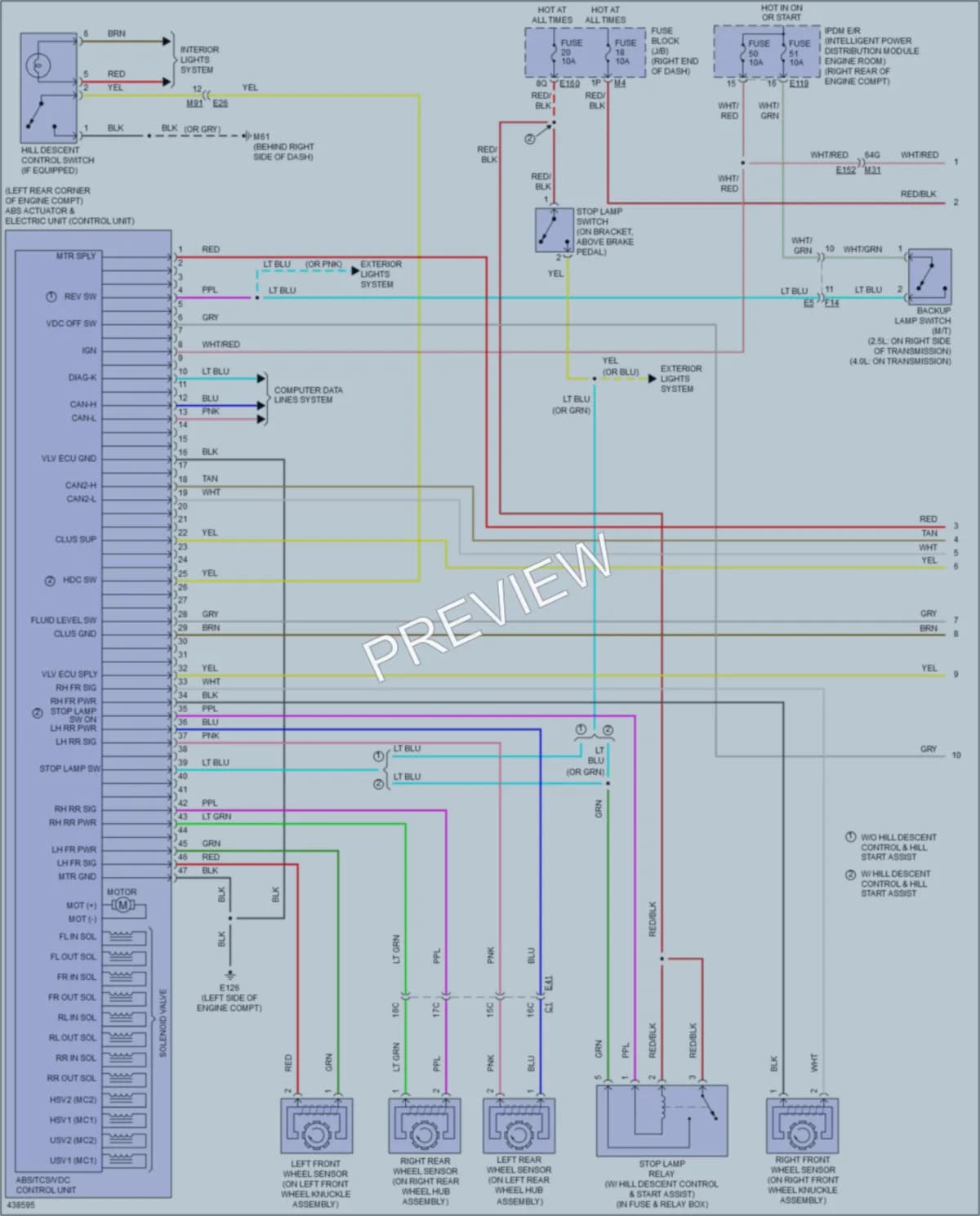 2014 Nissan Frontier Anti Lock Brakes wiring diagram preview