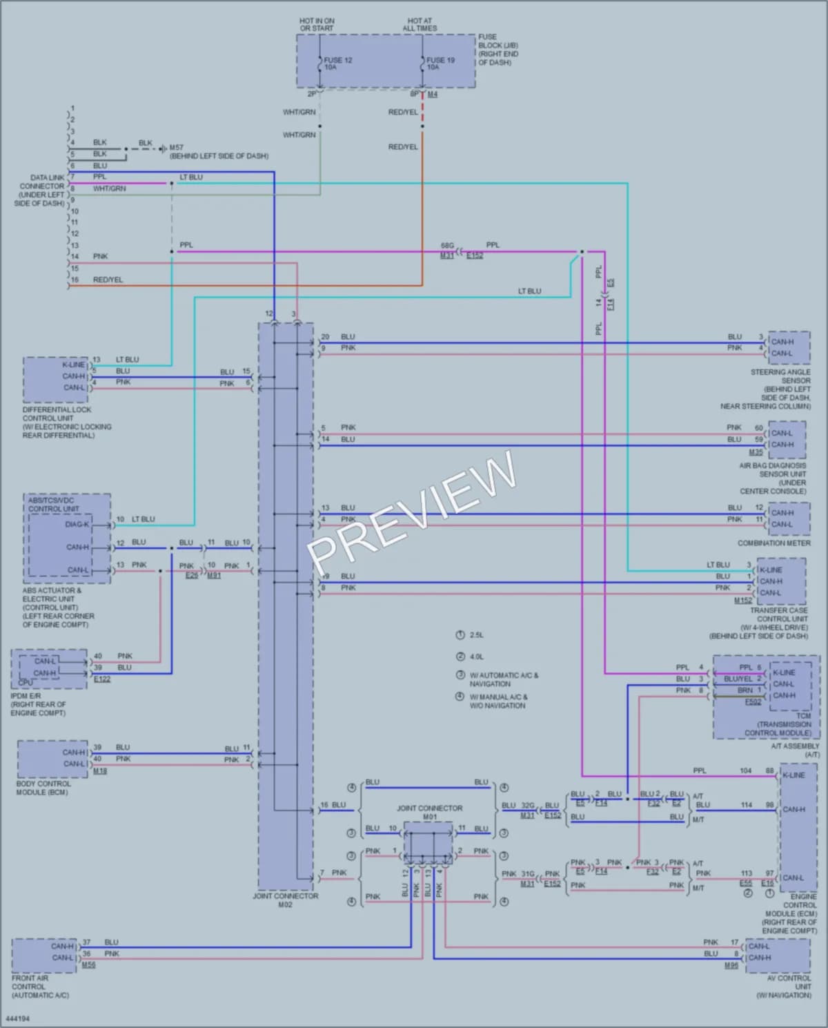2014 Nissan Frontier Computer Data Lines wiring diagram preview