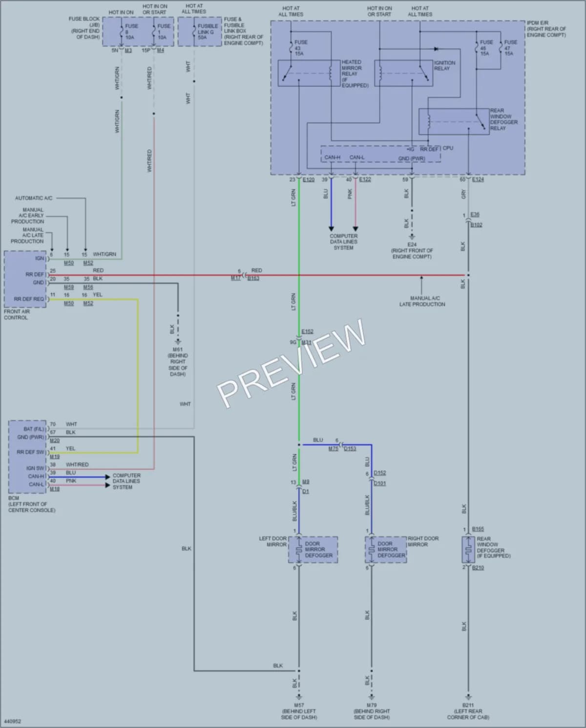 2014 Nissan Frontier Defoggers wiring diagram preview