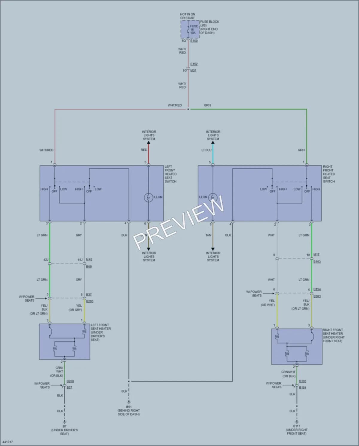 2014 Nissan Frontier Power Seats wiring diagram preview