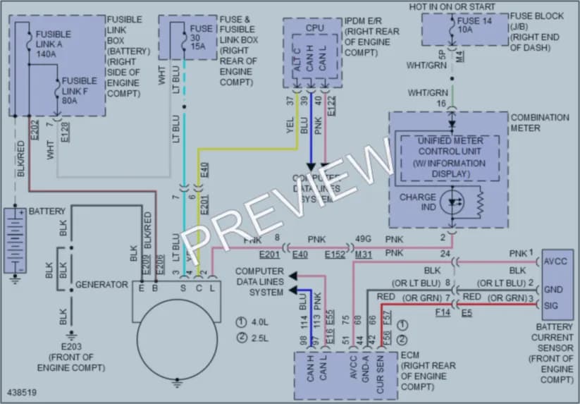 2014 Nissan Frontier Starting Charging wiring diagram preview