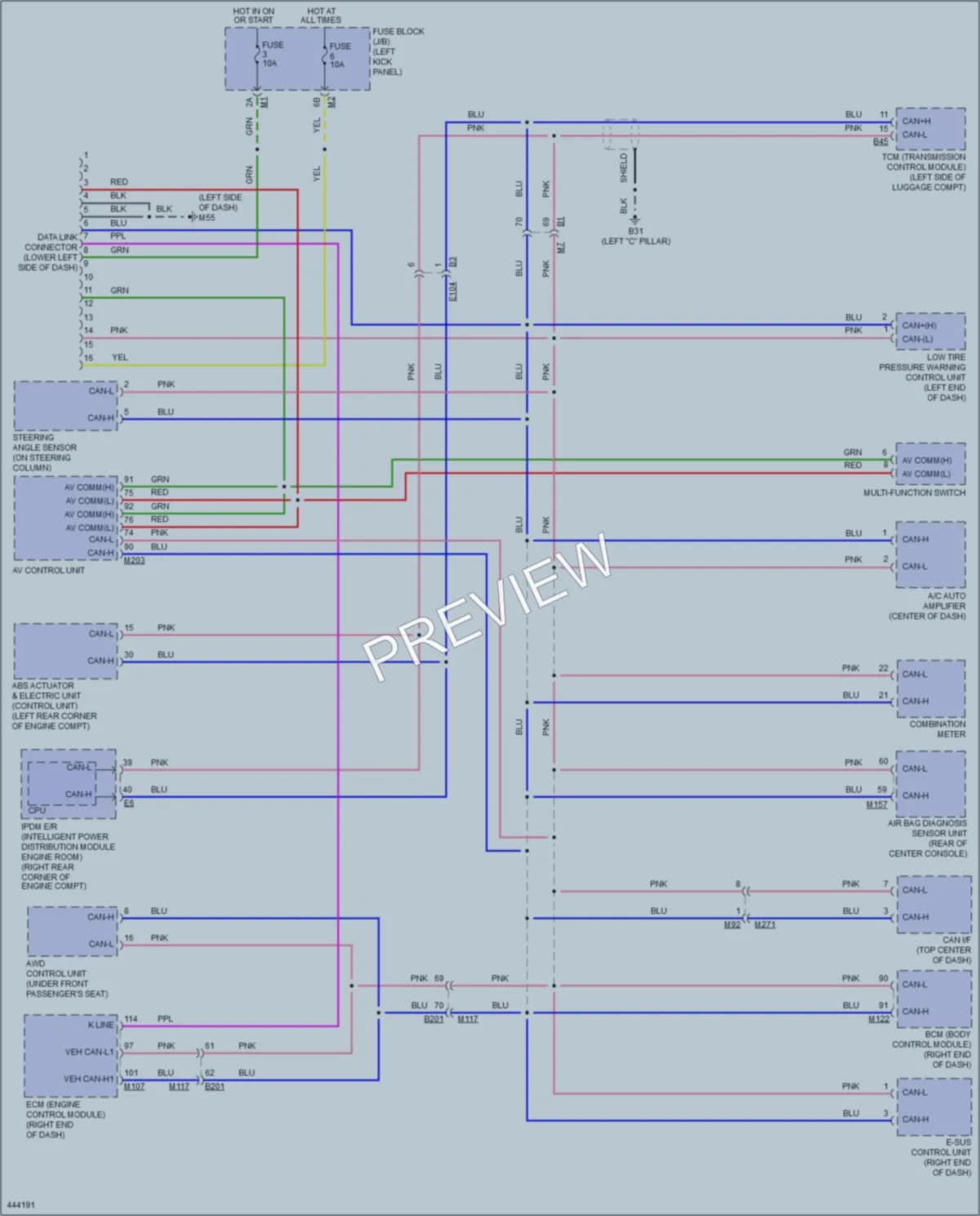 2014 Nissan GTR Computer Data Lines wiring diagram preview