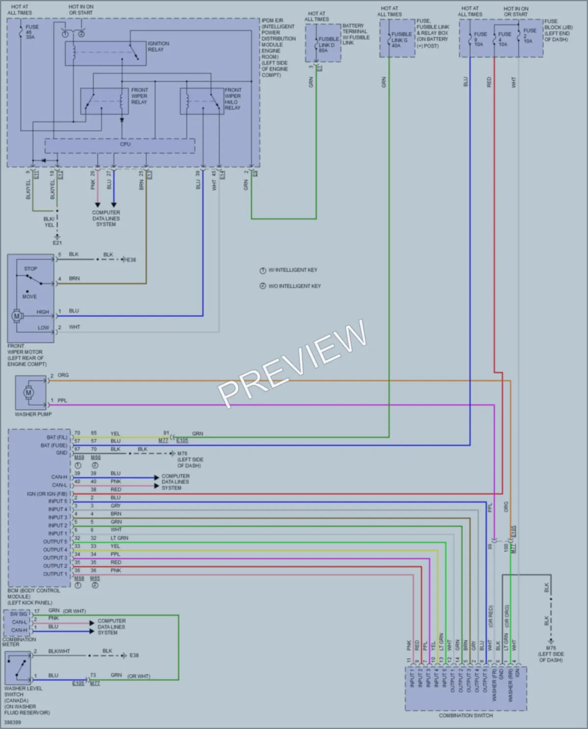 2014 Nissan JUKE Wiper Washer wiring diagram preview