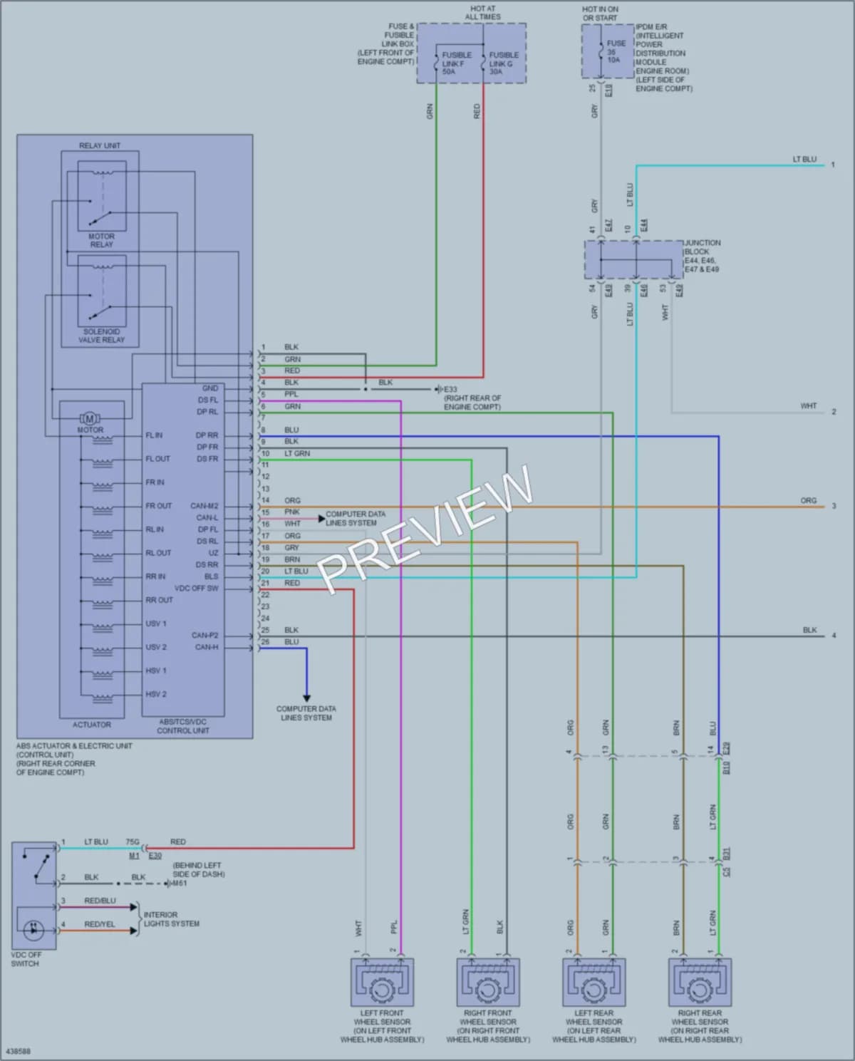 2014 Nissan Maxima Anti Lock Brakes wiring diagram preview