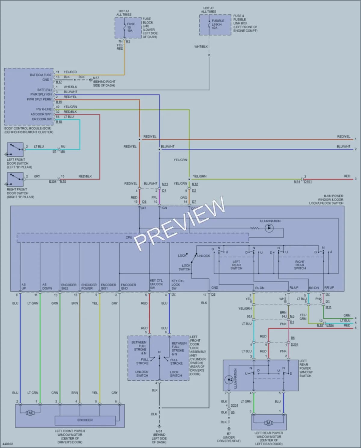 2014 Nissan Maxima Power Windows wiring diagram preview