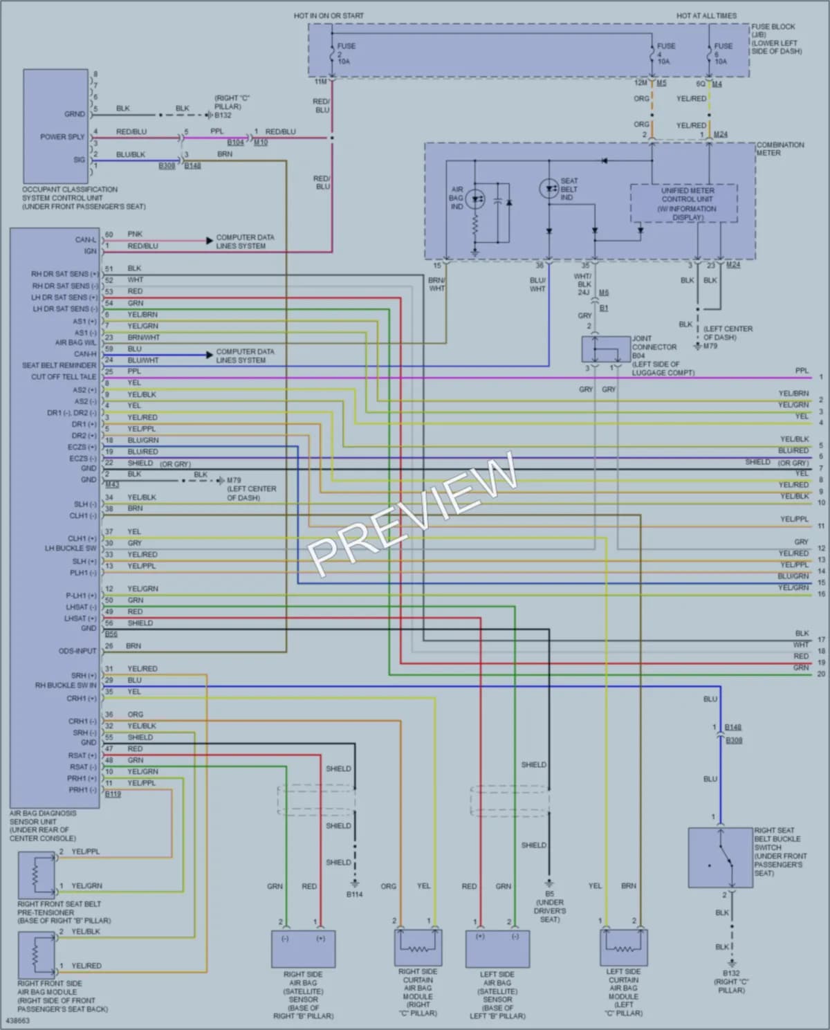 2014 Nissan Maxima Supplemental Restraints wiring diagram preview