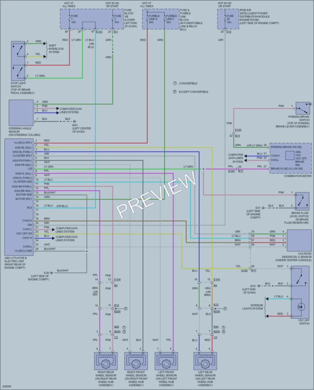 2014 Nissan Murano Anti Lock Brakes wiring diagram preview