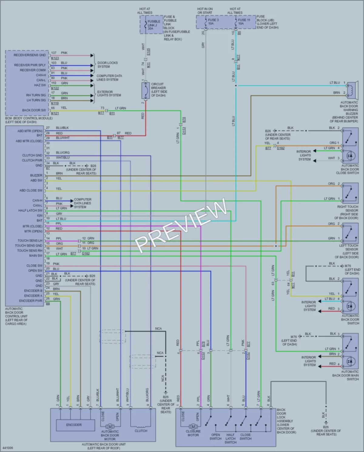 2014 Nissan Murano Trunk Tailgate Fuel Door wiring diagram preview