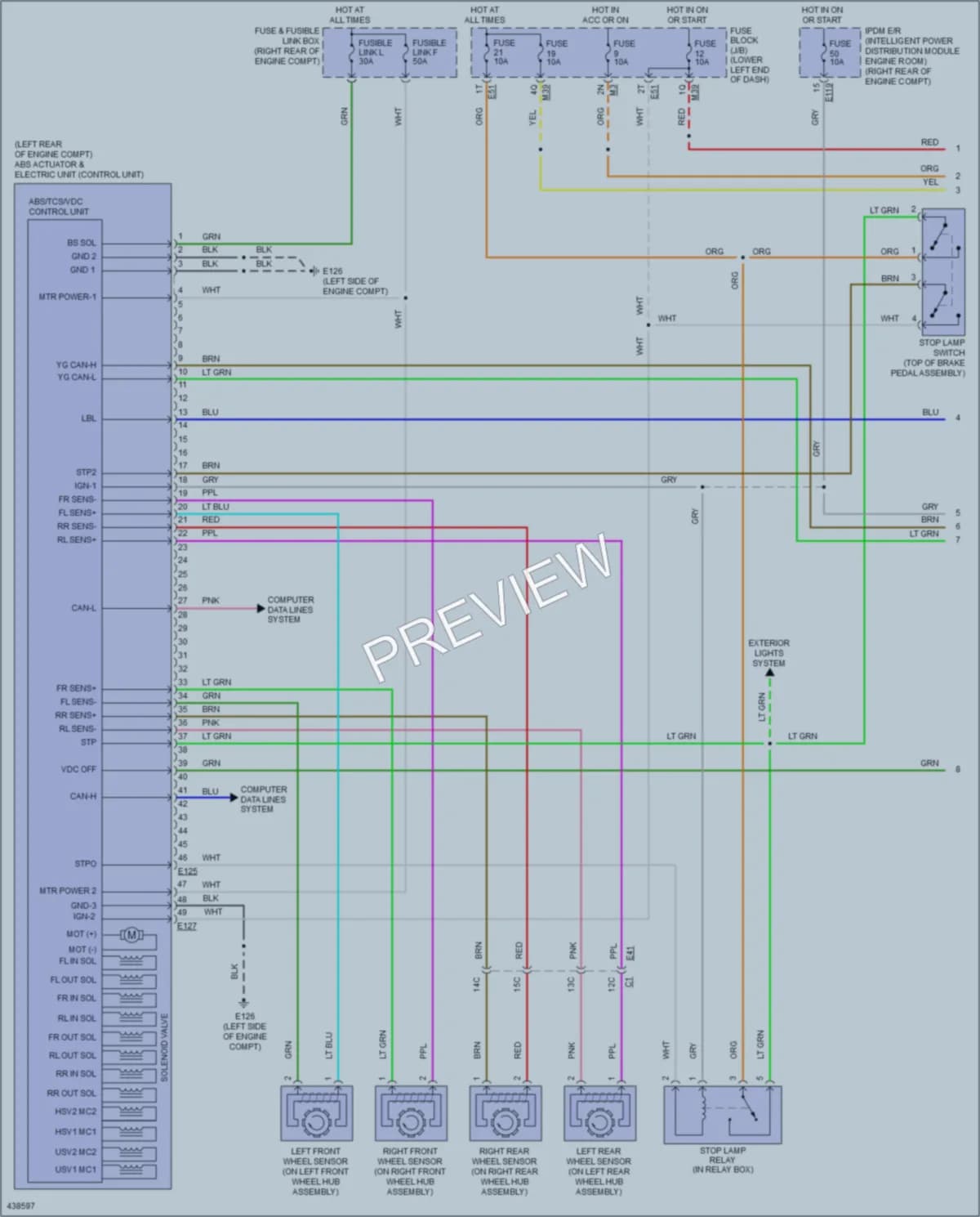 2014 Nissan NV1500 Anti Lock Brakes wiring diagram preview