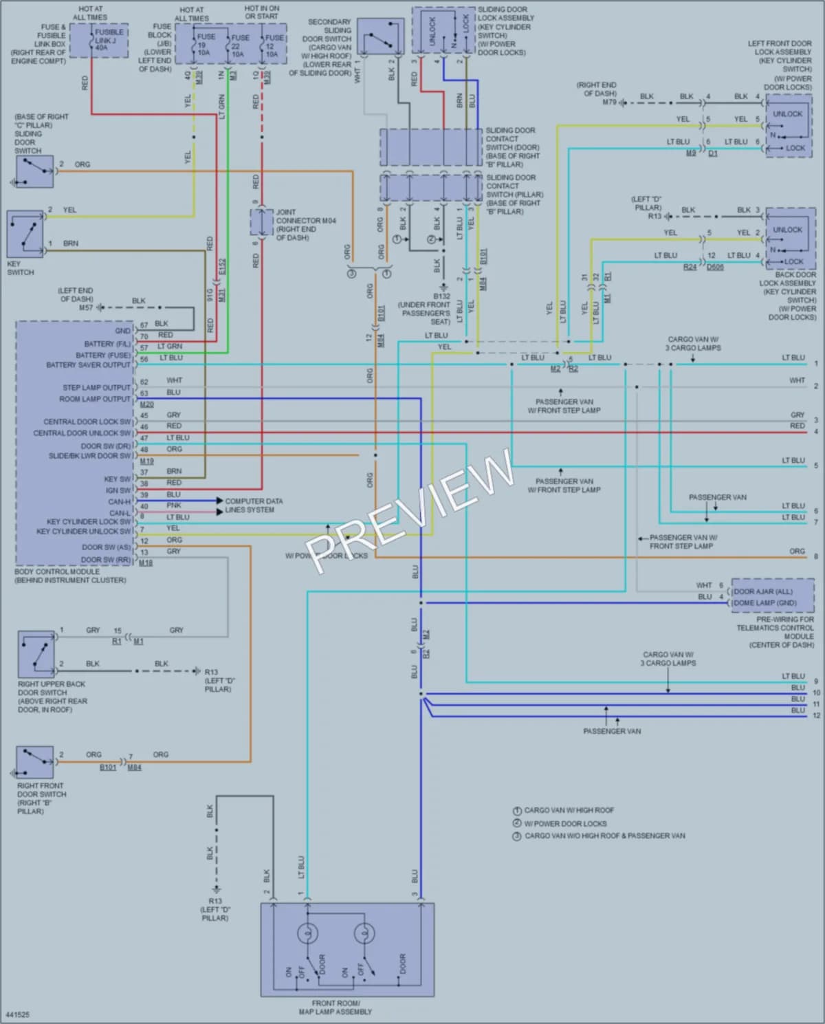 2014 Nissan NV1500 Interior Lights wiring diagram preview