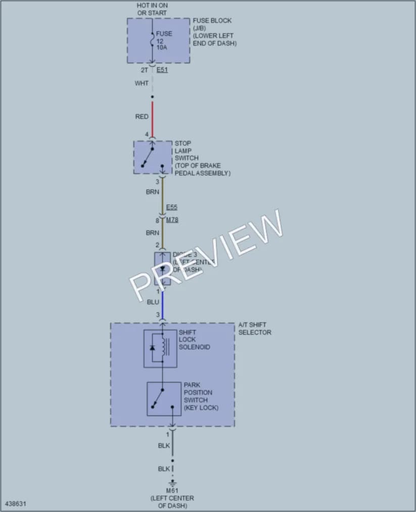 2014 Nissan NV1500 Shift Interlock wiring diagram preview