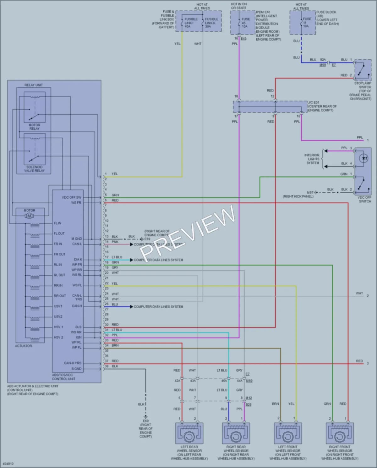 2014 Nissan NV200 Anti Lock Brakes wiring diagram preview
