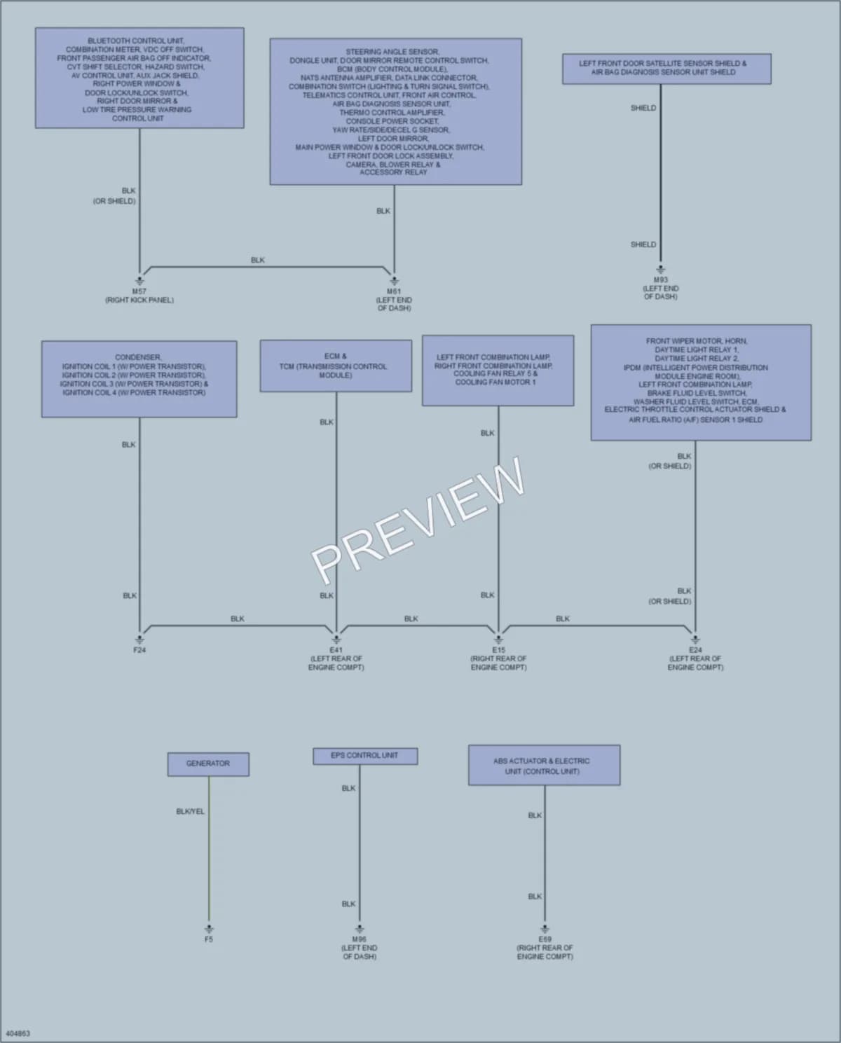 2014 Nissan NV200 Ground Distribution wiring diagram preview