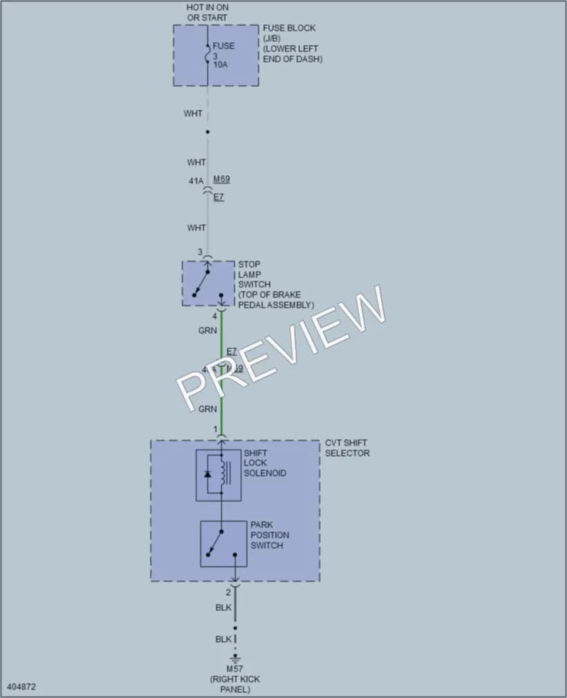 2014 Nissan NV200 Shift Interlock wiring diagram preview