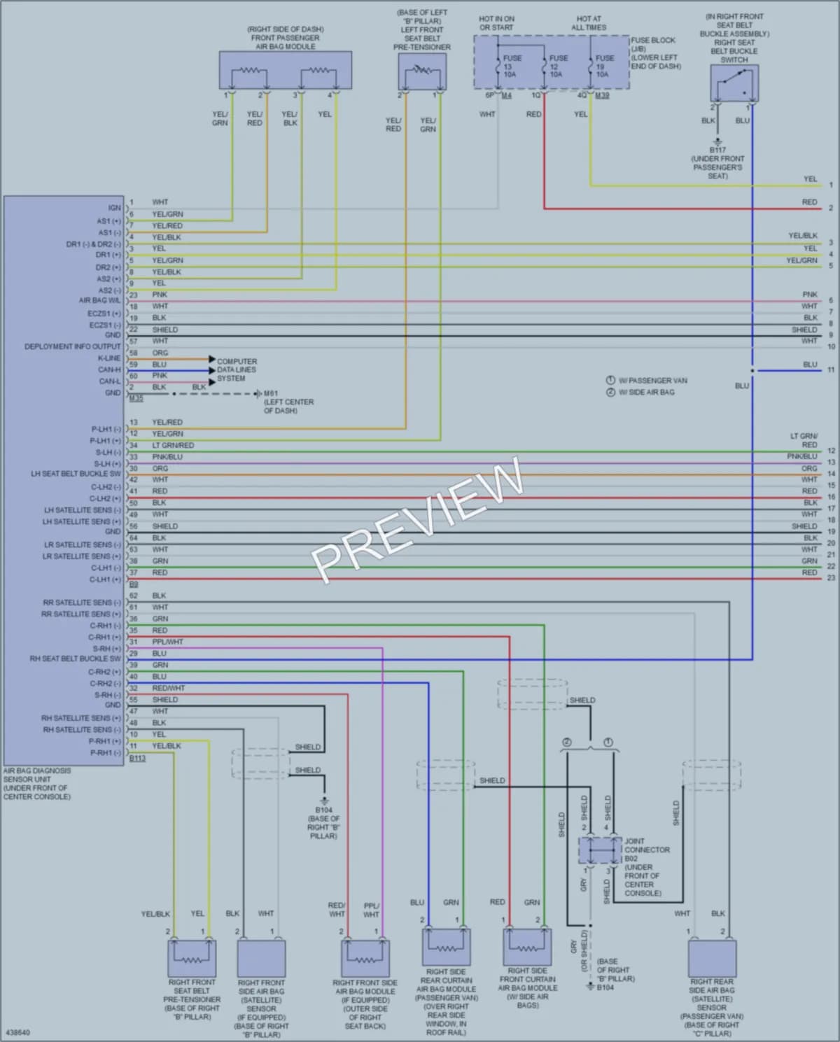 2014 Nissan NV2500HD Supplemental Restraints wiring diagram preview