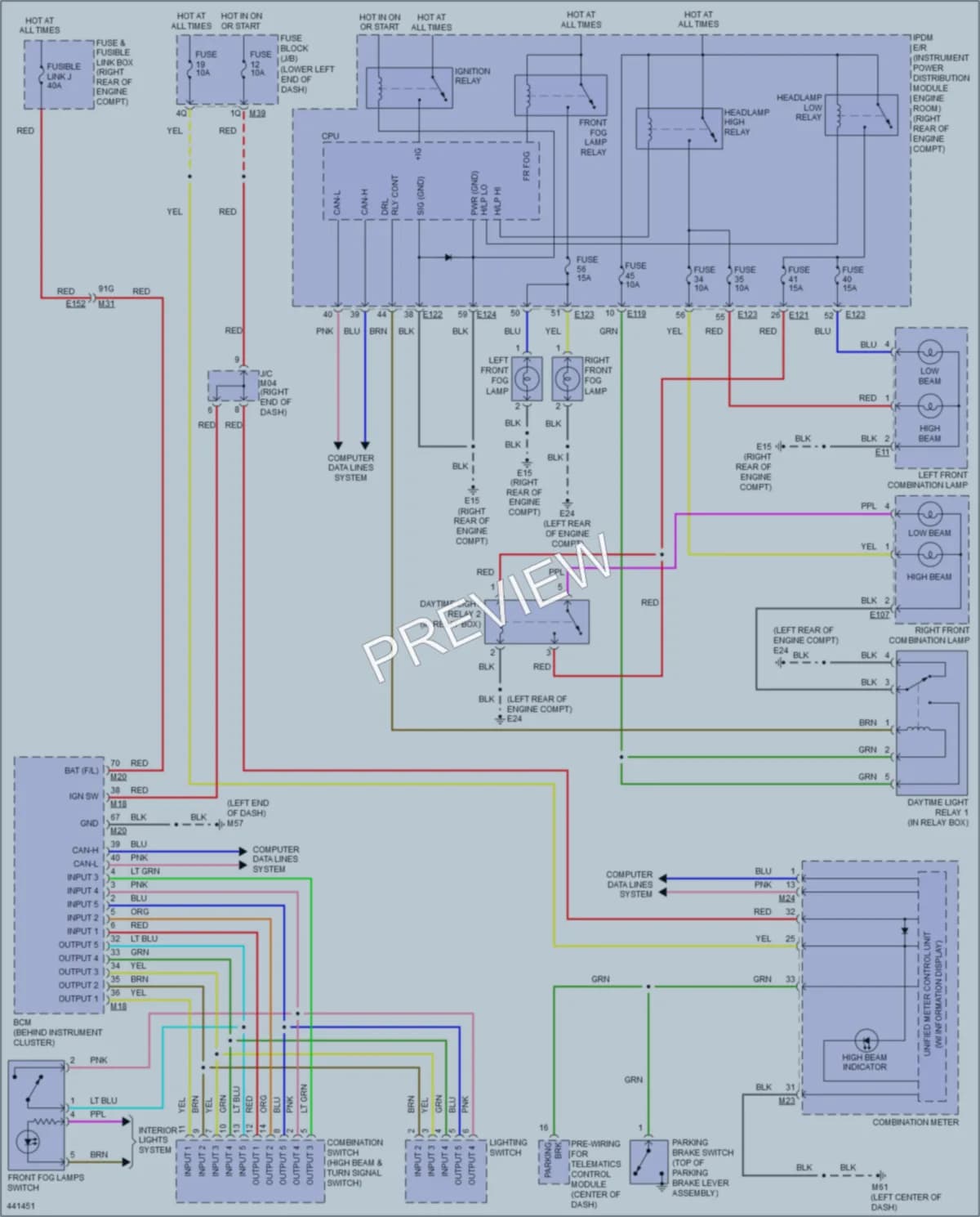 2014 Nissan NV3500HD Headlights wiring diagram preview