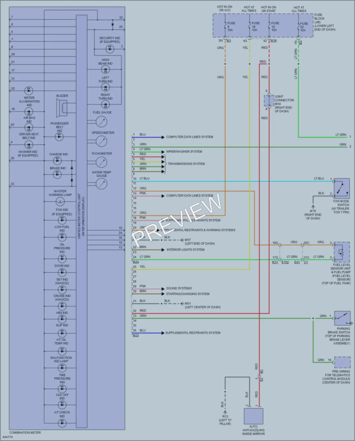 2014 Nissan NV3500HD Instrument Cluster wiring diagram preview
