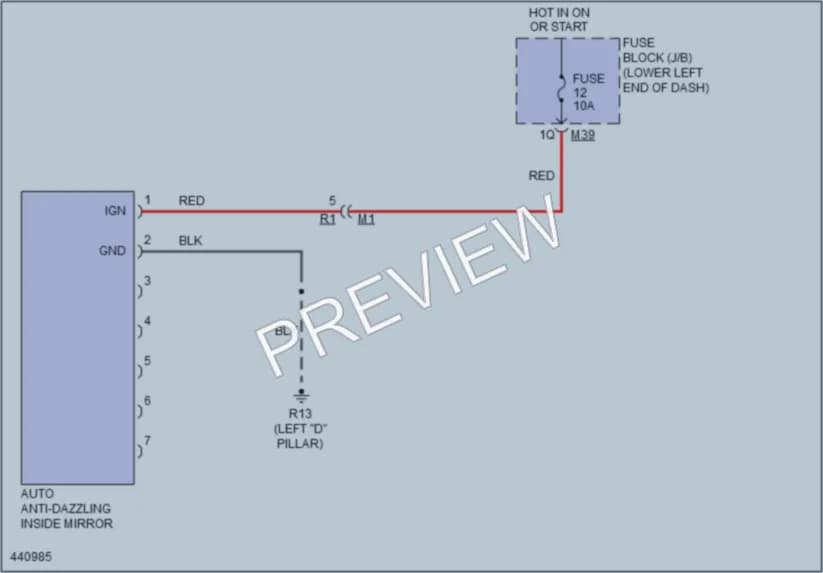 2014 Nissan NV3500HD Power Mirrors wiring diagram preview