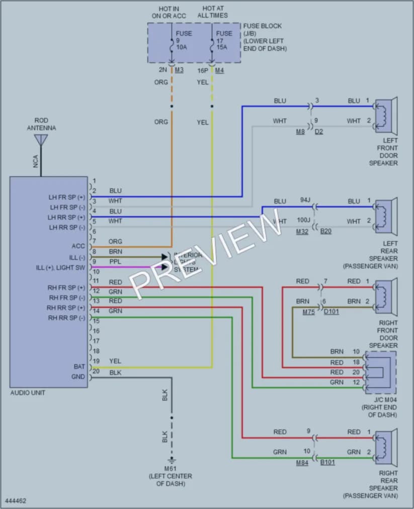 2014 Nissan NV3500HD Radio wiring diagram preview