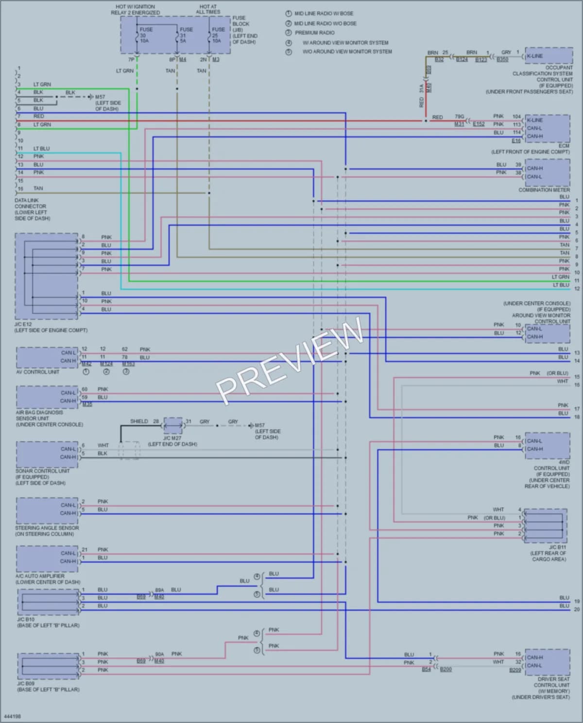 2014 Nissan Pathfinder Computer Data Lines wiring diagram preview
