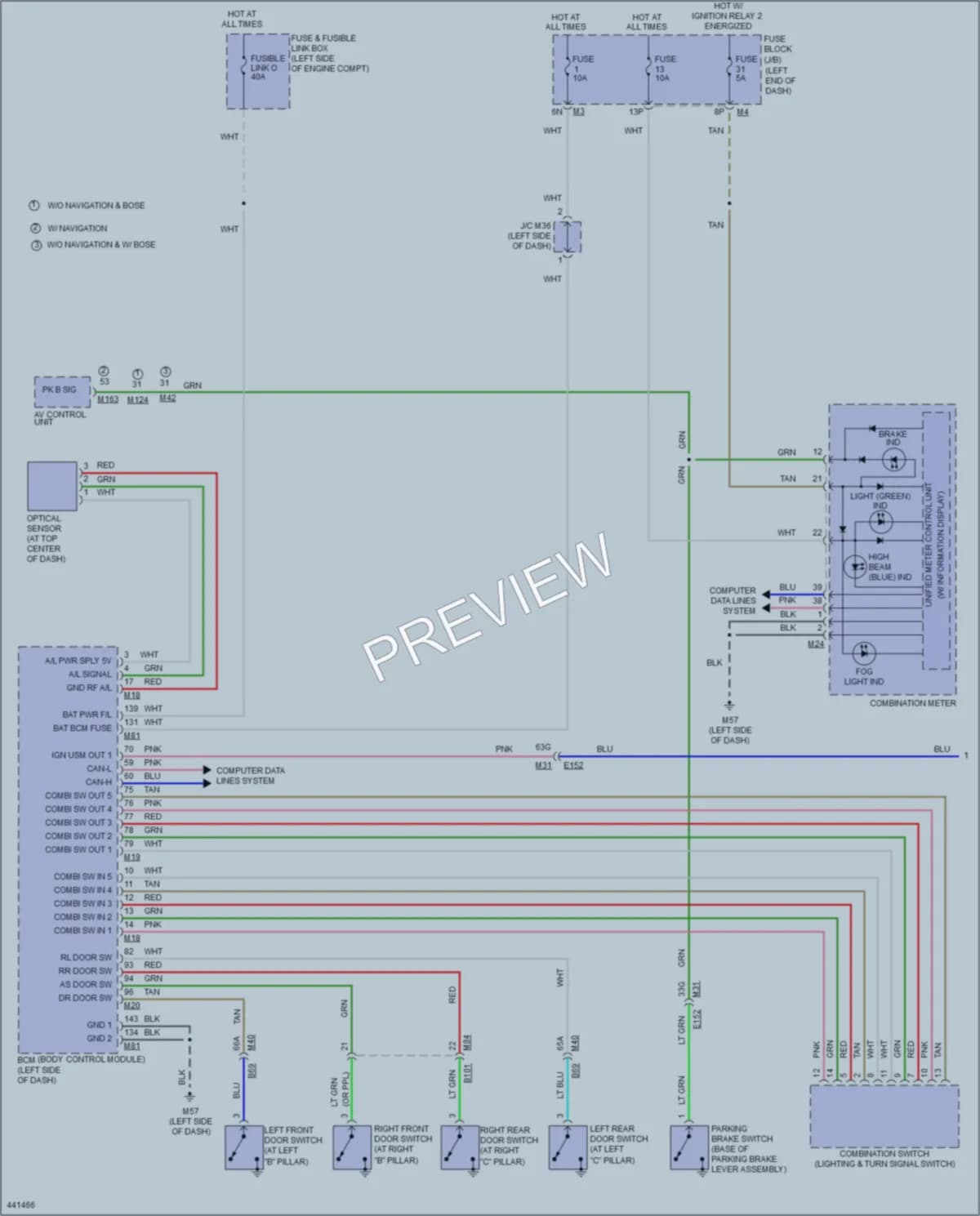 2014 Nissan PathfinderHybrid Headlights wiring diagram preview