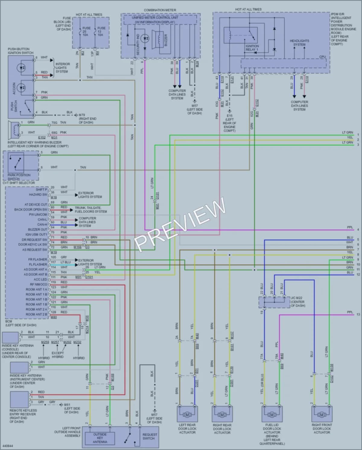 2014 Nissan PathfinderHybrid Power Door Locks wiring diagram preview