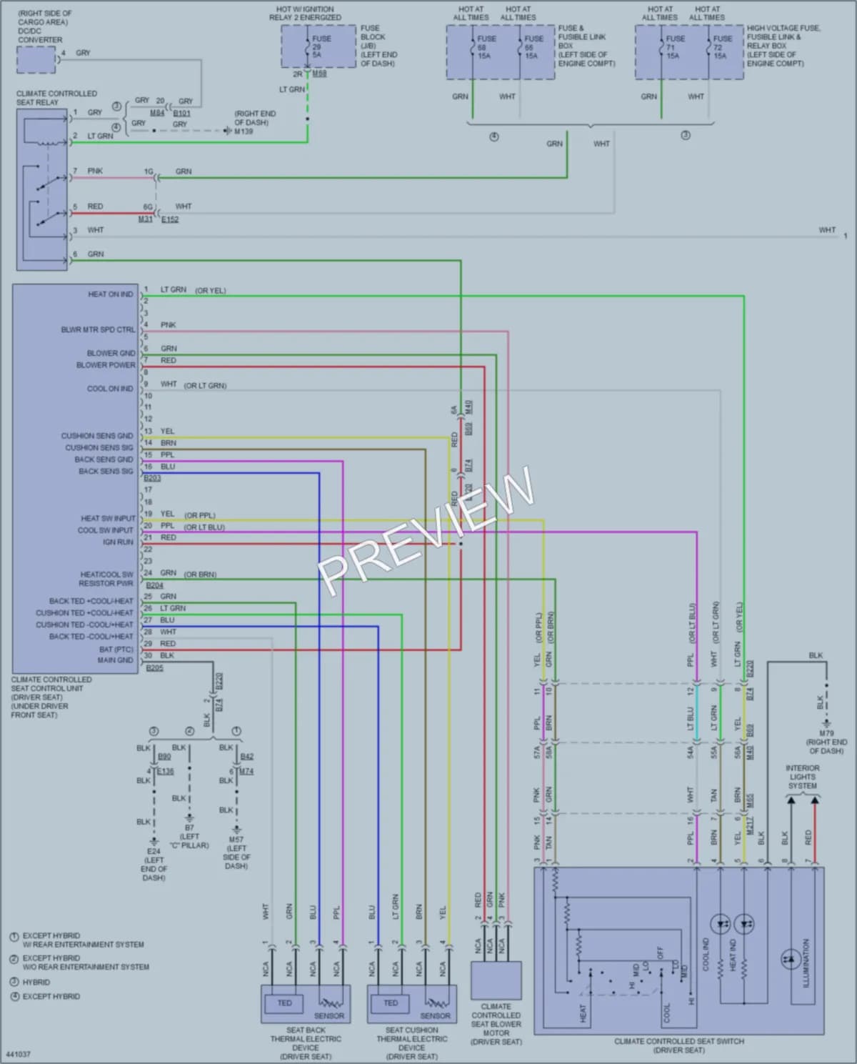 2014 Nissan PathfinderHybrid Power Seats wiring diagram preview