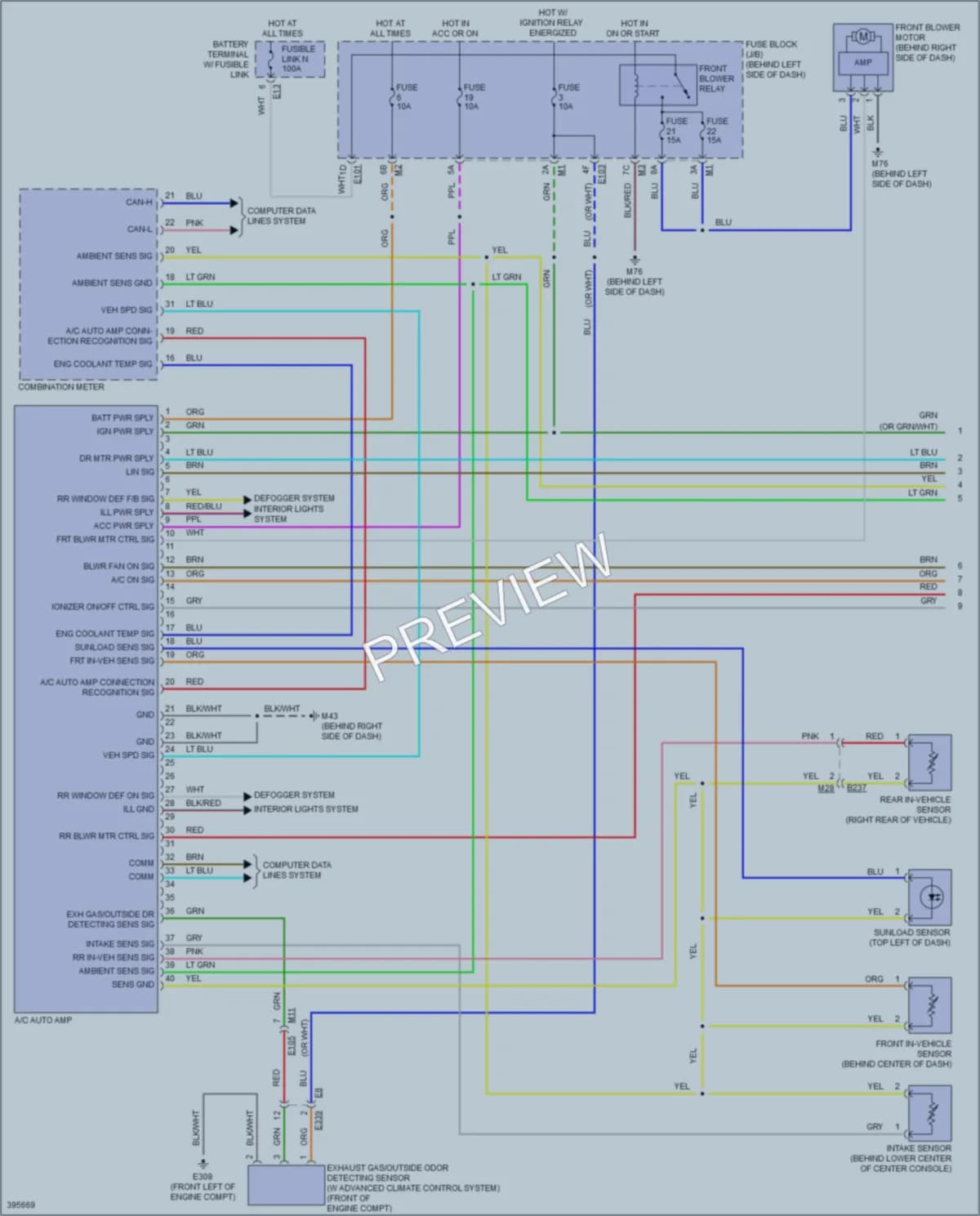 2014 Nissan Quest Air Conditioning wiring diagram preview