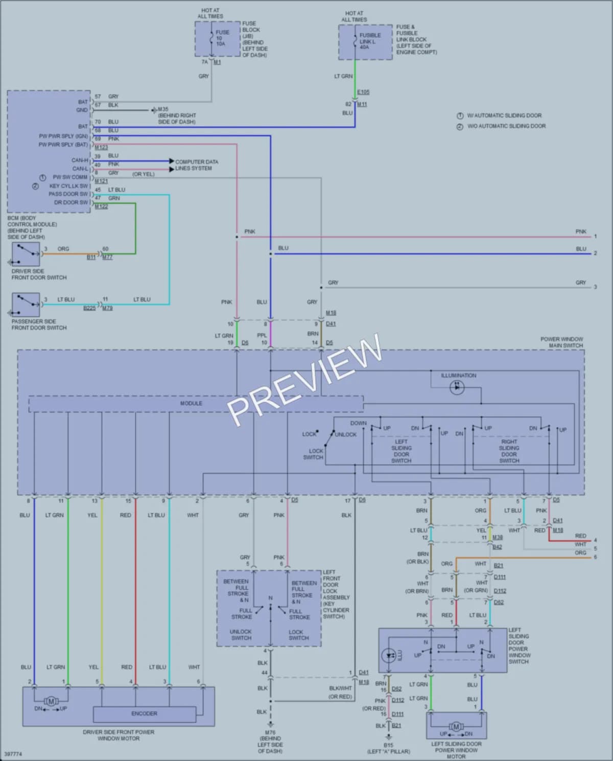 2014 Nissan Quest Power Windows wiring diagram preview
