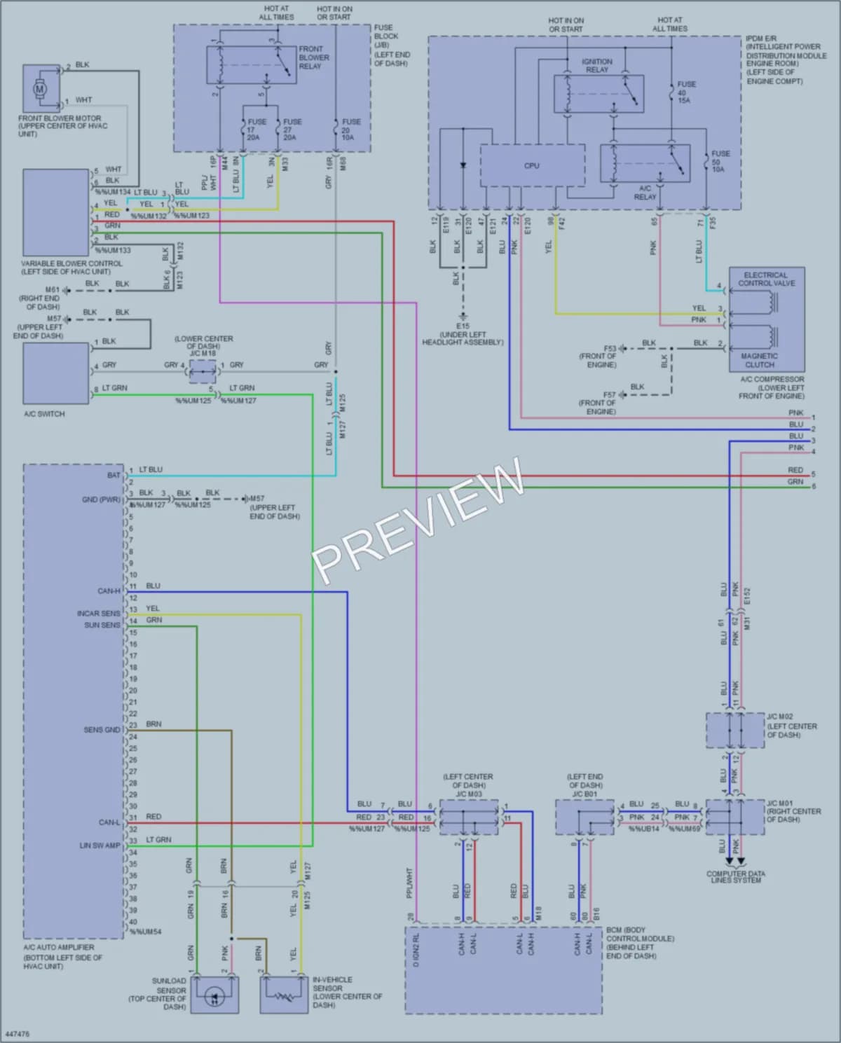2014 Nissan Rogue Air Conditioning wiring diagram preview