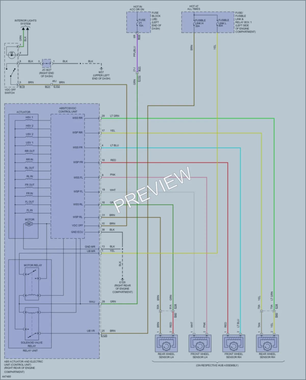 2014 Nissan Rogue Anti Lock Brakes wiring diagram preview