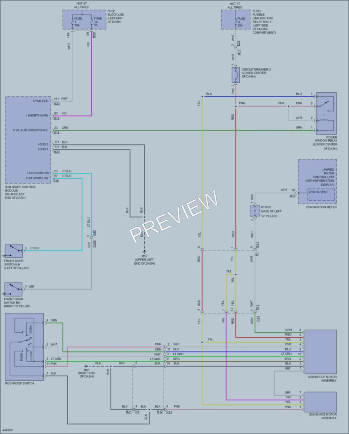 2014 Nissan Rogue Power Top Sunroof wiring diagram preview