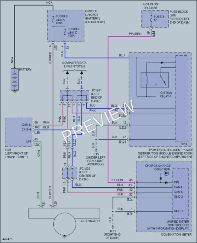 2014 Nissan Rogue Starting Charging wiring diagram preview