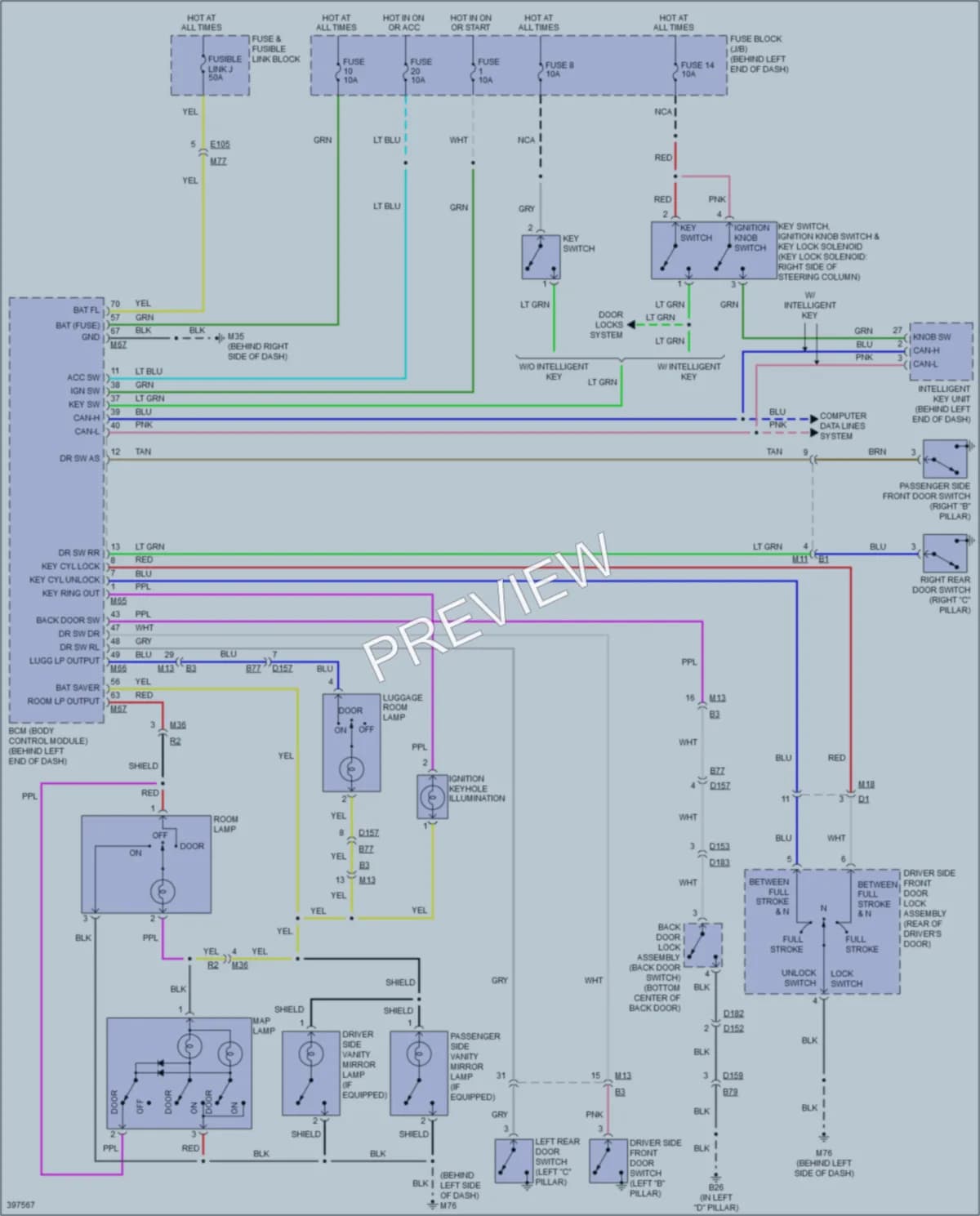 2014 Nissan RogueSelect Interior Lights wiring diagram preview
